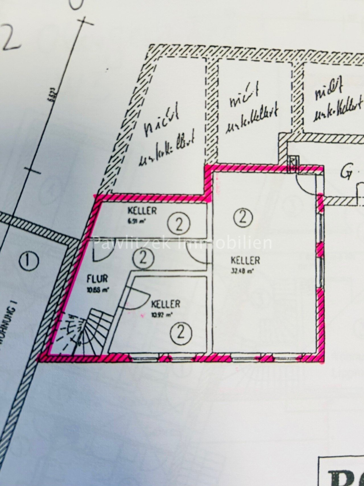 Grundriss Keller Wohnung 2 Grundriss Keller Wohnung 2